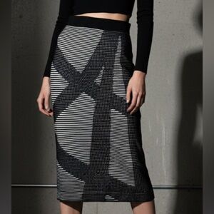 Vintage House of Dagmar Geometric Knit Pencil Skirt